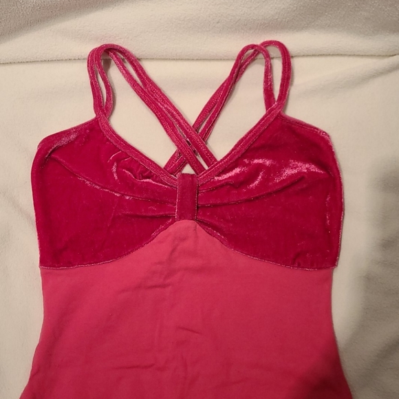 Hot Pink velvet ballet leotard - Picture 3 of 6